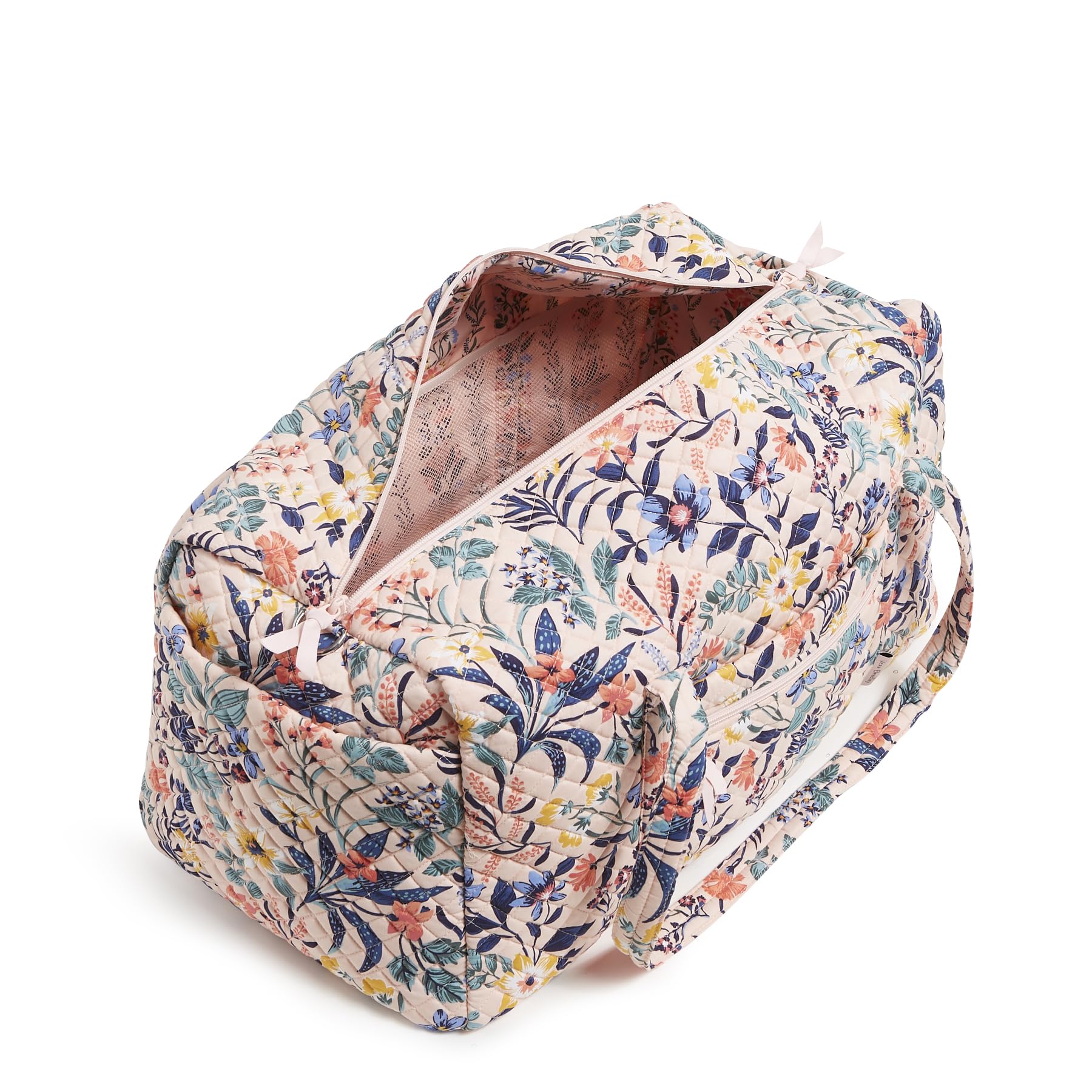 Vera Bradley Large Cotton Travel Duffle Bag - Paradise Coral Print | Spacious Carry-On for Weekend Trips, Gym & Beach Vacations