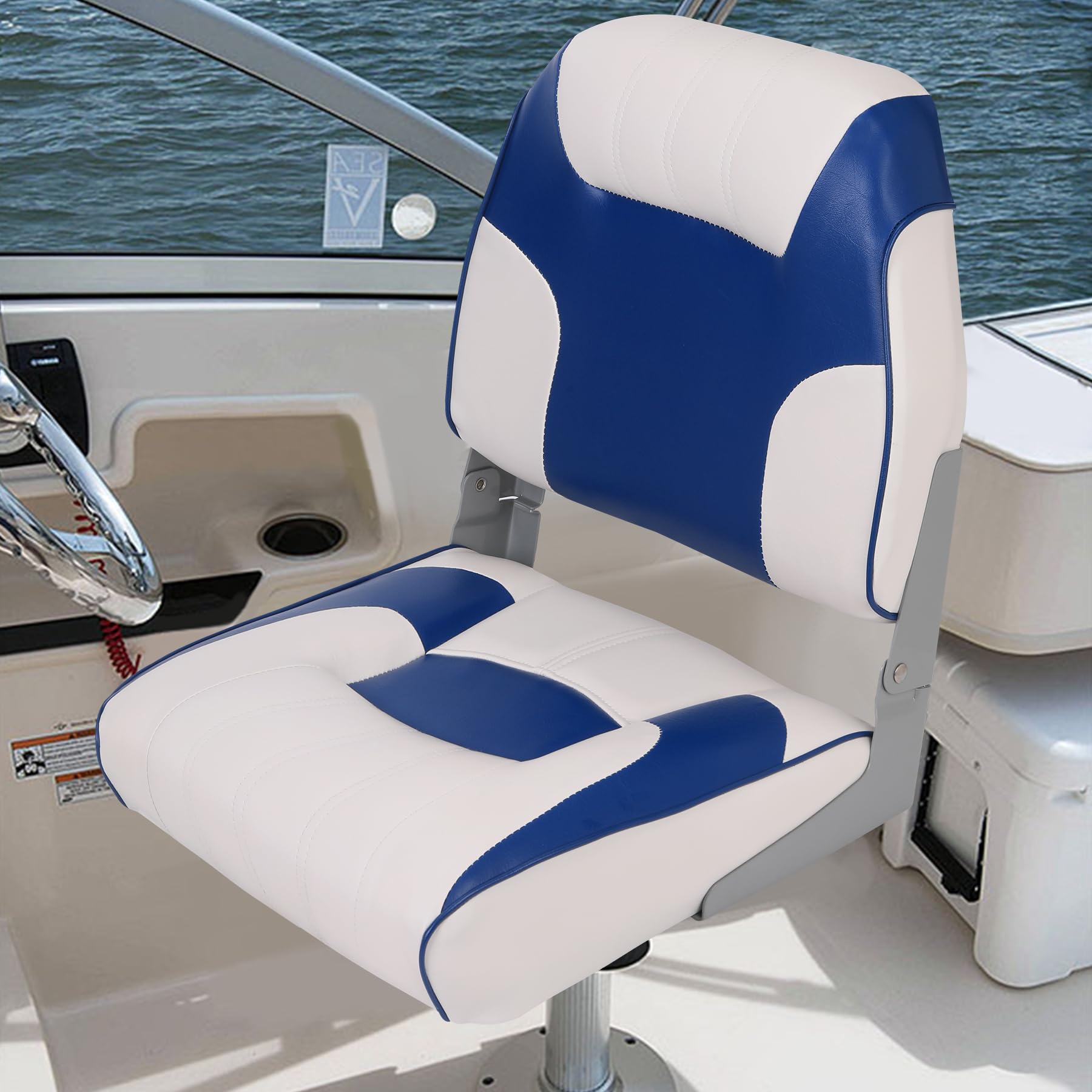 GAOMON 2 Pack Low Back Boat Seats with Stainless Screws - Fold-Down Fishing Chairs for Speedboats & Canoes