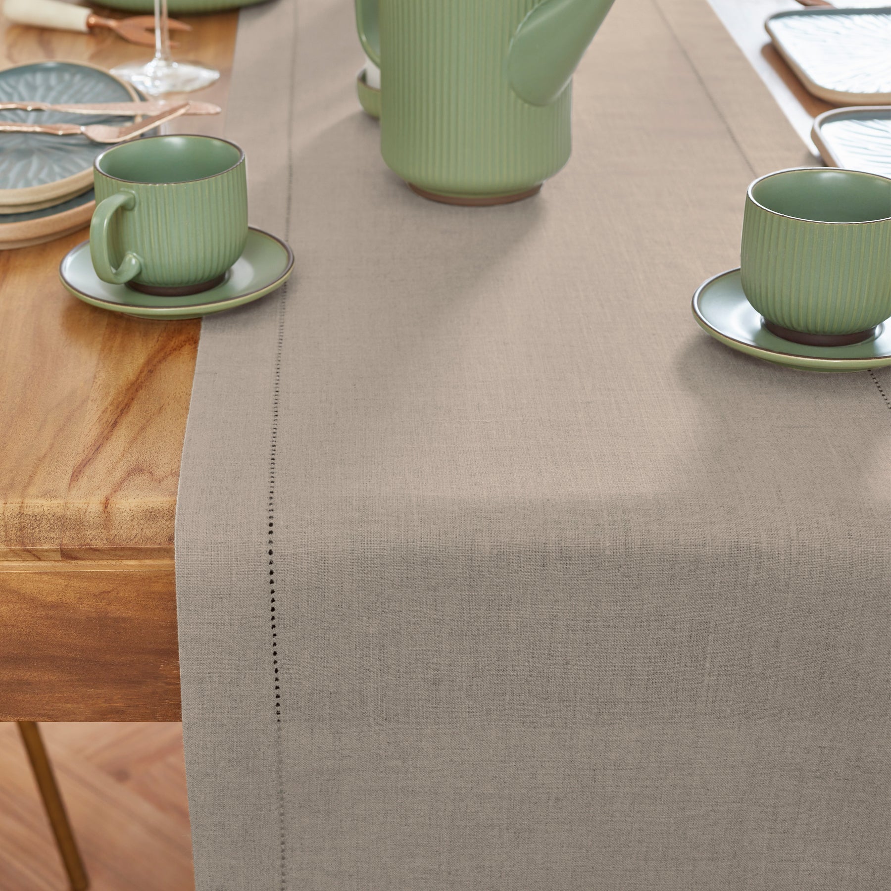 Elegant Medium Weight Hemstitch Table Runner - Perfect for Dining Table Decor, Wedding Centerpieces & Holiday Home Decor