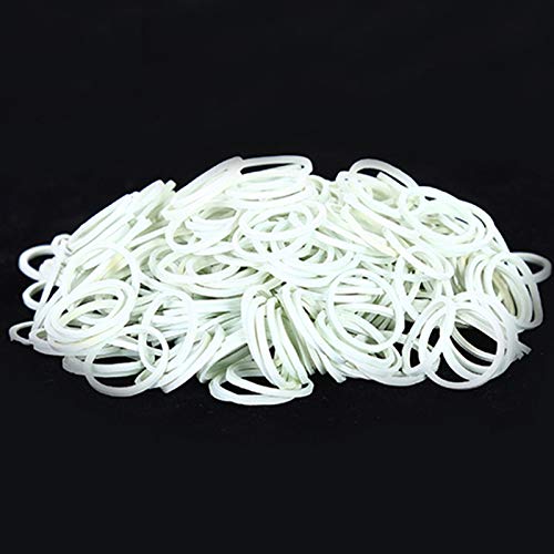AMUU 1200pcs Small White Rubber Bands - 16mm Mini Soft Elastic Hair Bands for Braids, Office Supplies, School & Home Use | Perfect for Hair Styling, Organizing Documents, and DIY Crafts