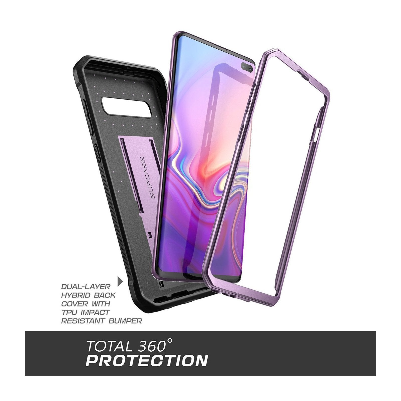 Samsung Galaxy S10 Plus Case - Unicorn Beetle Pro Full Body Rugged Holster Cover with Built-in Screen Protector | Shockproof & Drop Protection | Perfect for Outdoor, Work & Travel (Purple)