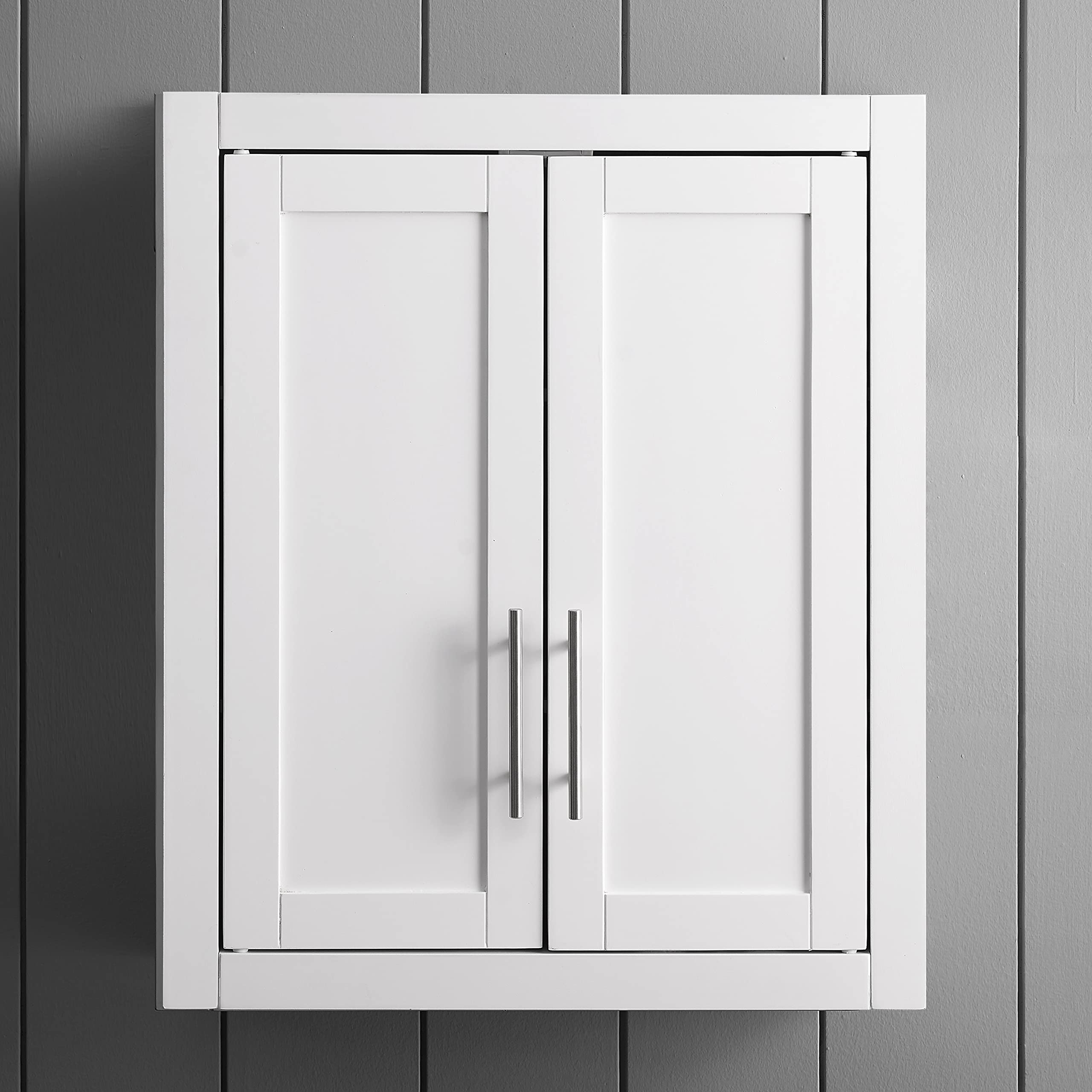 Crosley Savannah White Wall Mounted Bathroom Medicine Cabinet with Shelves - Space Saving Storage for Towels, Toiletries & Cosmetics - Perfect for Small Bathrooms, Powder Rooms & Vanities