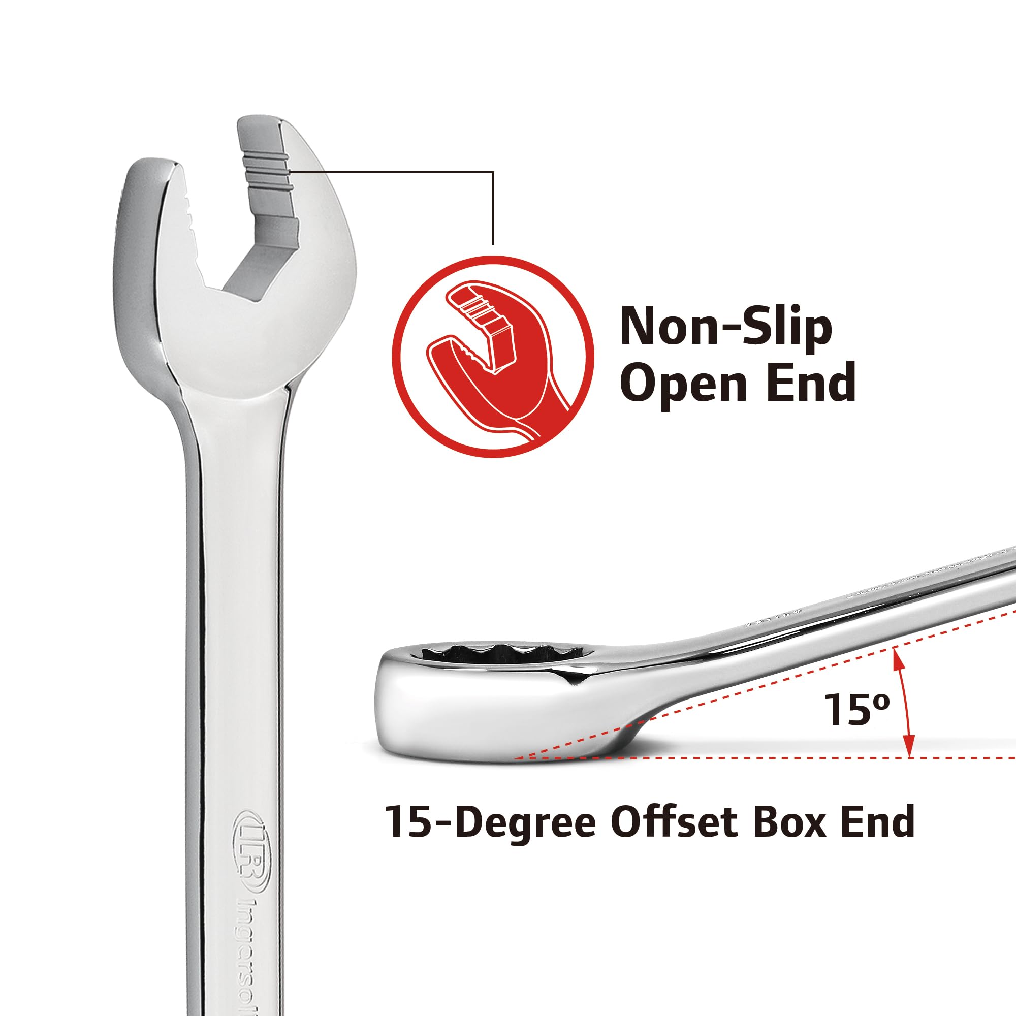 14-Piece Non-Slip Combination Wrench Set - SAE 752008, Silver Chrome Finish - Perfect for Automotive Repair, Plumbing & DIY Home Improvement Projects