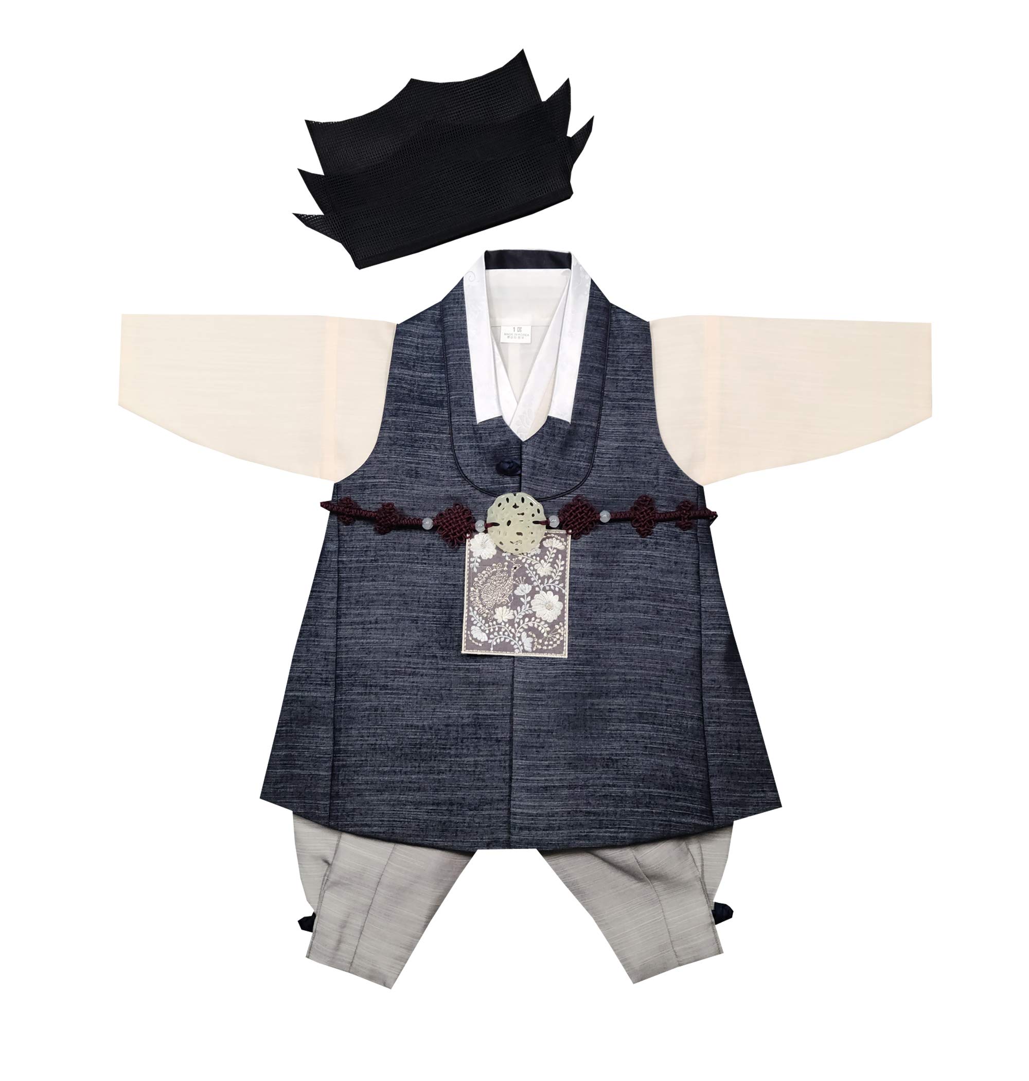 Korean Hanbok Traditional Outfit for Baby Boys - Navy Blue First Birthday Party Attire (Ages 1-15) | Perfect for Doljanchi Celebrations, Cultural Events & Family Photos