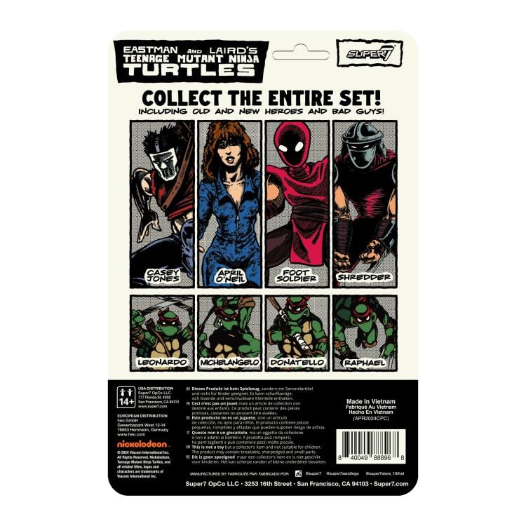 ReAction Foot Soldier Action Figure - Comic Color Edition - Collectible TMNT Toy for Fans & Display - Perfect for Play, Gifts & Nostalgic Collections