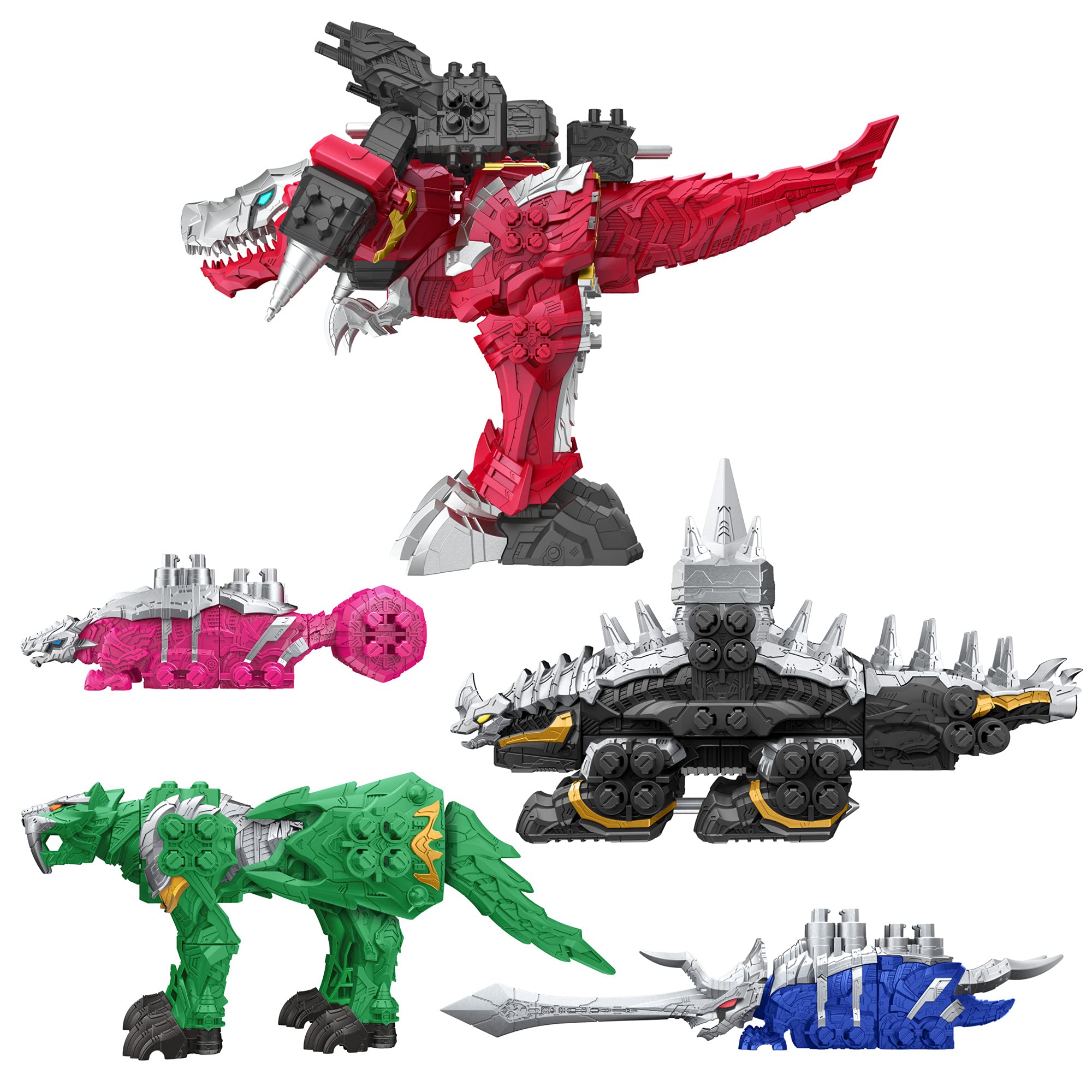 Power Rangers Dino Fury Megazord 5-Pack Action Figures - Amazon Exclusive Collectible Toy Set for Kids Ages 4+ | Dinosaur-Themed Battle Playset for Birthday Gifts & Role Play Adventures