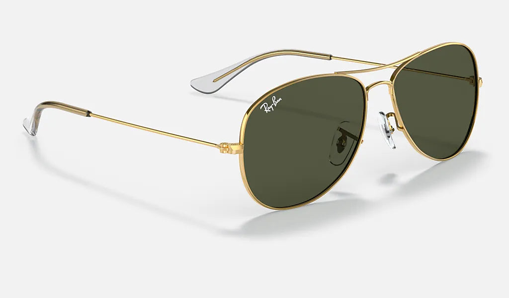Ray Ban COCKPIT RB3362 001 56mm Gold/Gray Green Polarized Aviator Sunglasses for Men & Women - UV Protection, Classic Pilot Style for Driving, Travel & Outdoor Activities