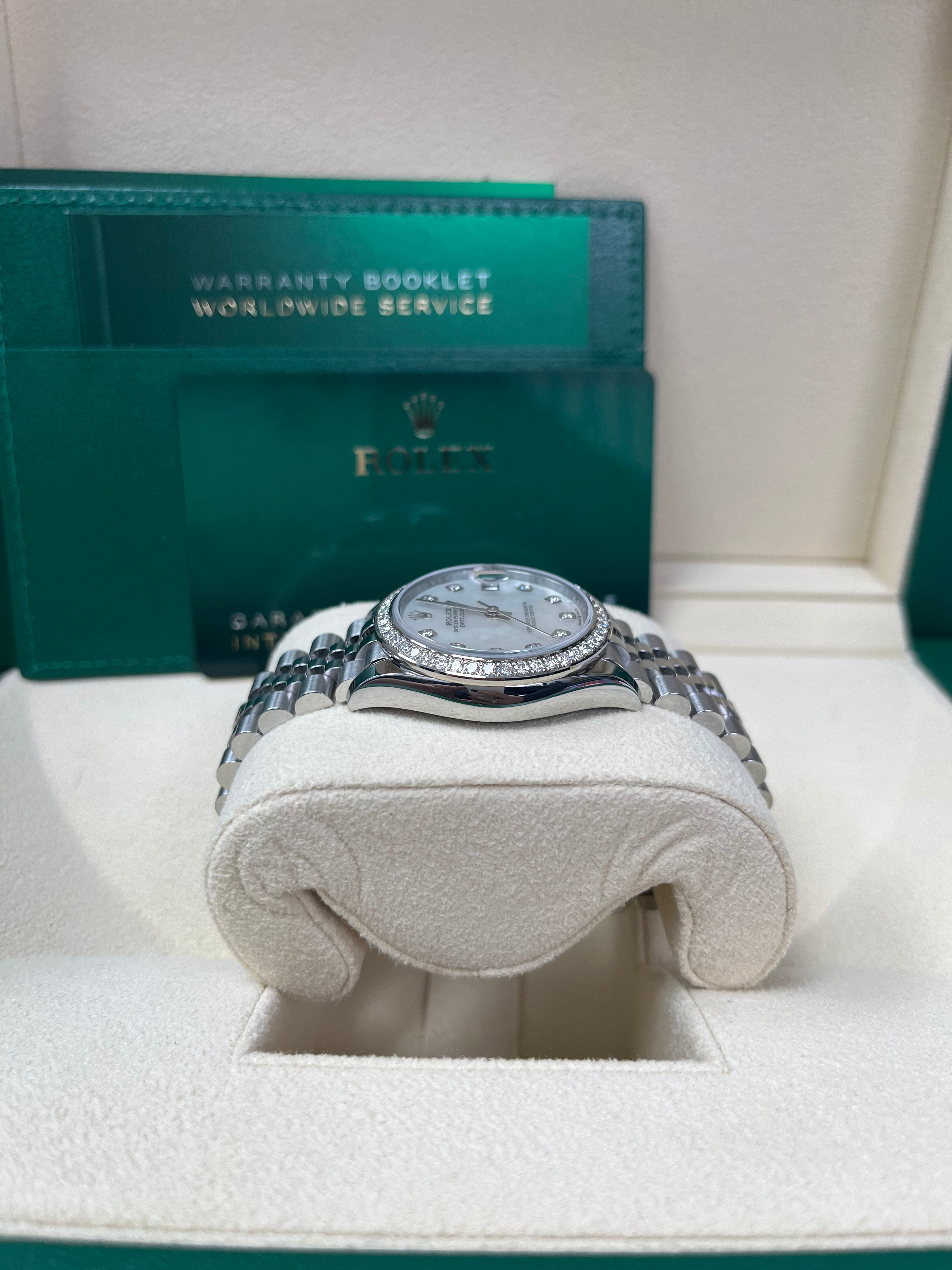 Rolex Datejust 31 Watch - Diamond Bezel & White Mother of Pearl Diamond Dial - Jubilee Bracelet 278384RBR - Luxury Gift for Women, Anniversary & Special Occasions