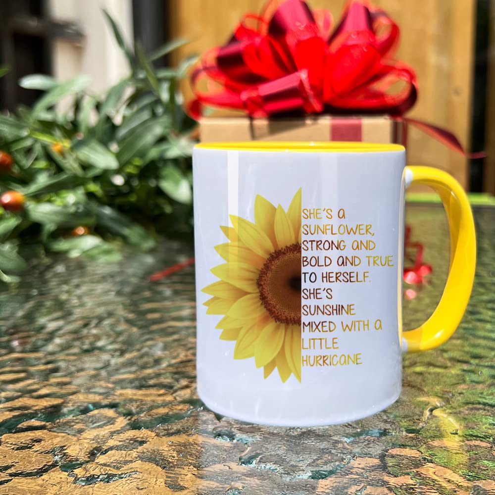 Sunflower Coffee Mug with Inspirational Quotes - Unique Gift for Women, Best Friends, Sisters & Moms - Perfect for Mother's Day, Birthday, Thanksgiving & Get Well Soon - Great for Coffee, Tea & Office/Home Decor