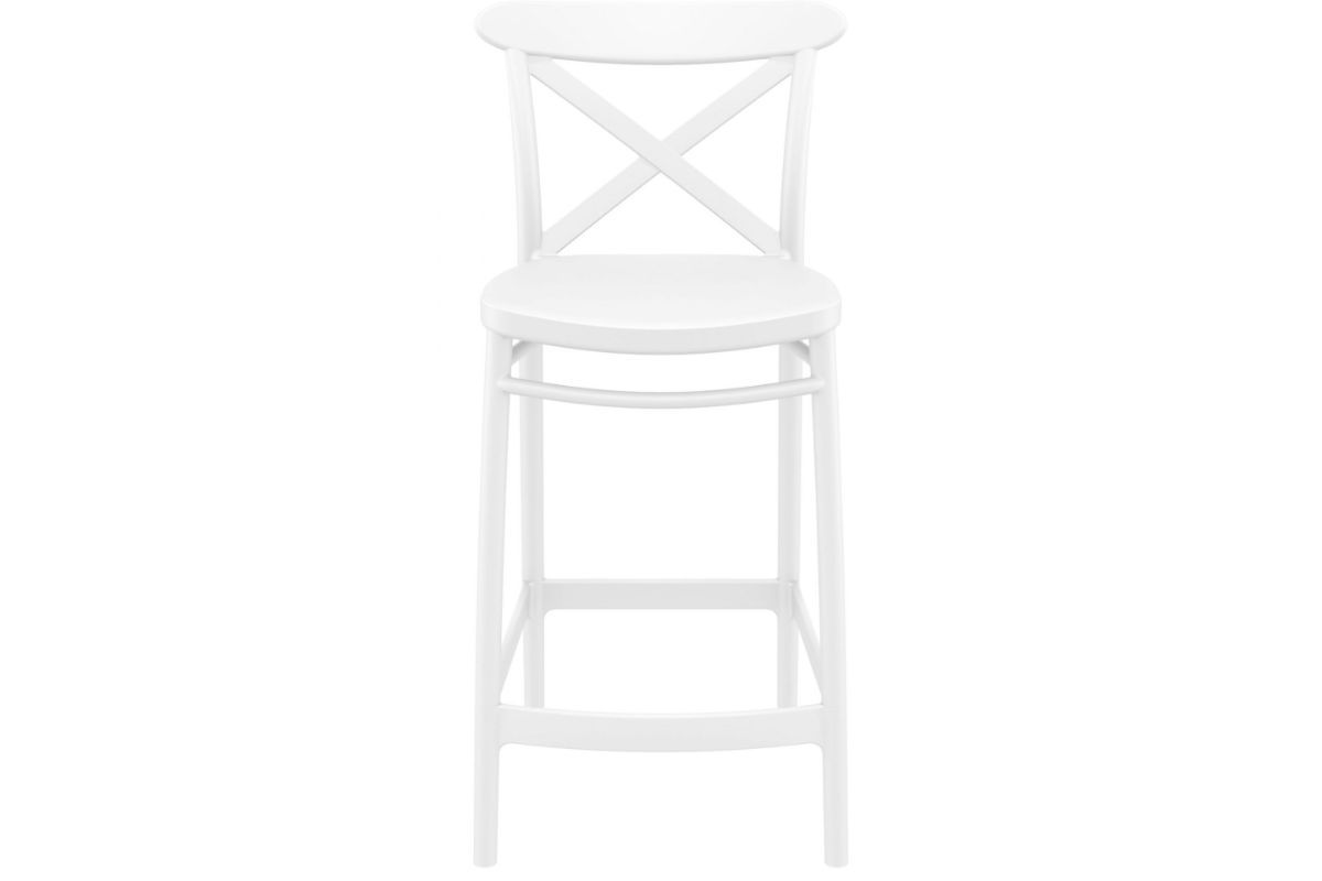 Premium Hospitality Plus Cross Bar Stool - 650mm Seat Height [960H x 450W] - Perfect for Restaurants, Bars & Home Kitchen Islands