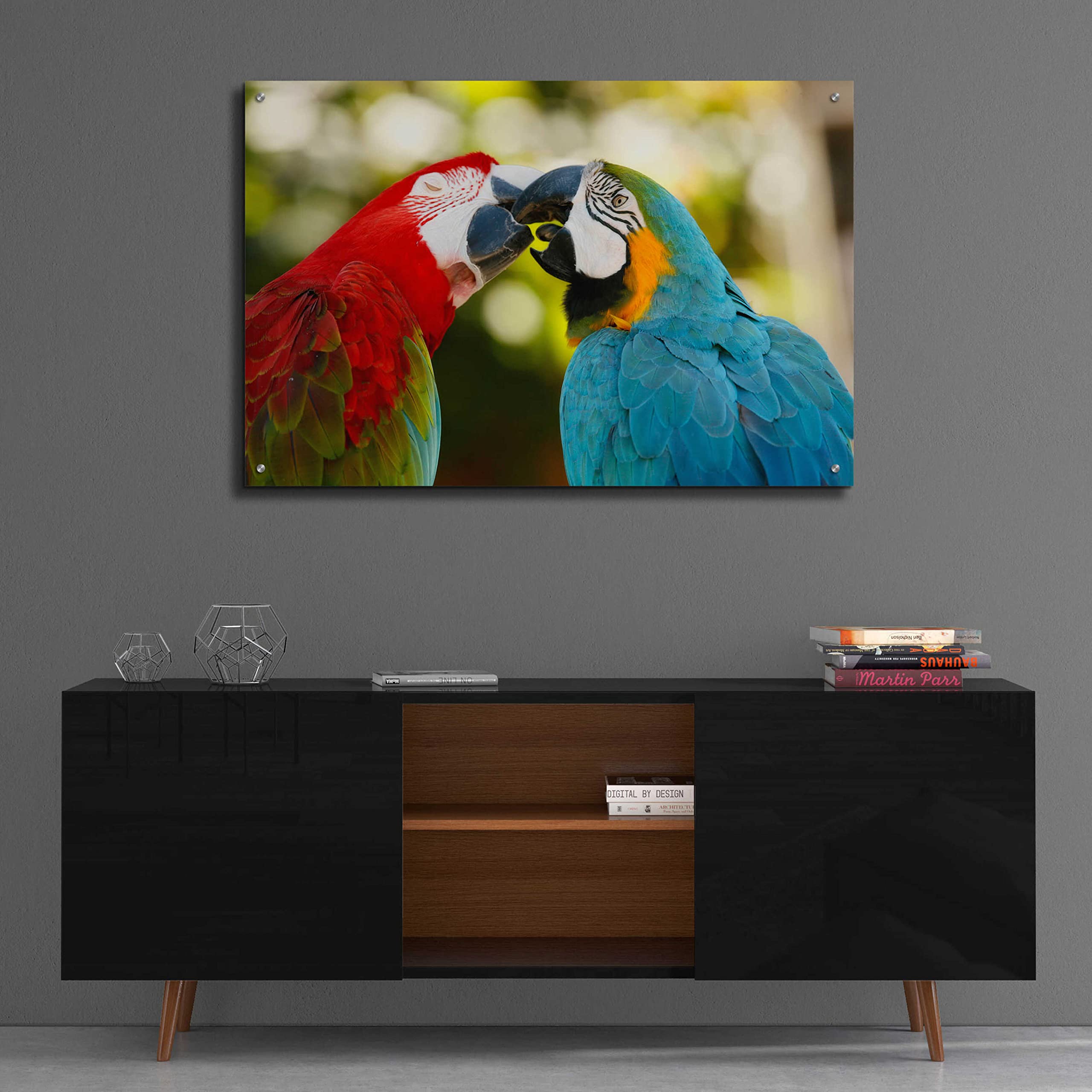 Epic Art 'The Kiss' by Mike Jones - Premium Acrylic Glass Wall Painting - 36x24 Inches - Romantic Home Decor for Living Room, Bedroom & Office