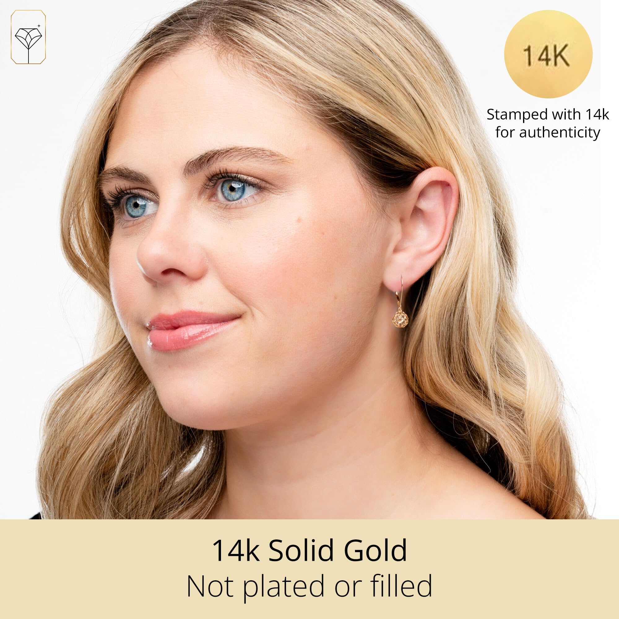 14K Gold Filigree Dangle Earrings for Women - Hypoallergenic Lightweight Drop Earrings with Secure Leverback Closure | Perfect for Weddings, Parties & Everyday Wear | MAX + STONE