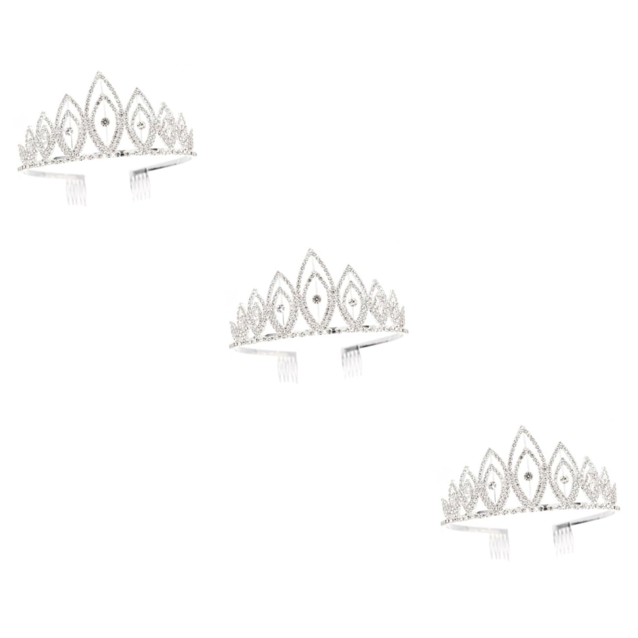 Minkissy 3-Piece Elegant Rhinestone Crown Hair Accessories Set - Baroque Bridal Headdress, Wedding Tiara & Princess Party Headwear for Brides, Prom, Pageants & Special Occasions