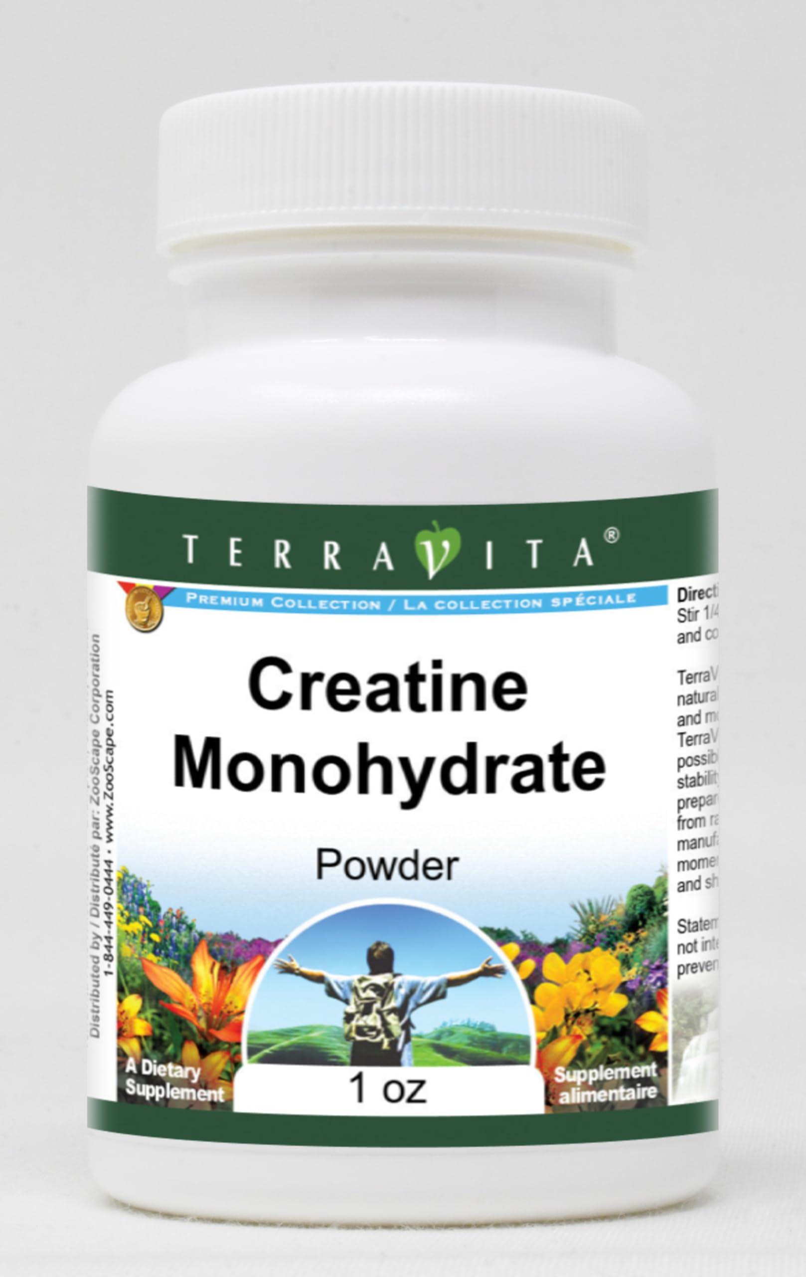 Terravita Creatine Monohydrate Powder - 1 oz Pure Micronized Creatine Supplement for Muscle Growth & Strength | ZIN 510889 | Ideal for Pre-Workout, Post-Workout Recovery & Athletic Performance