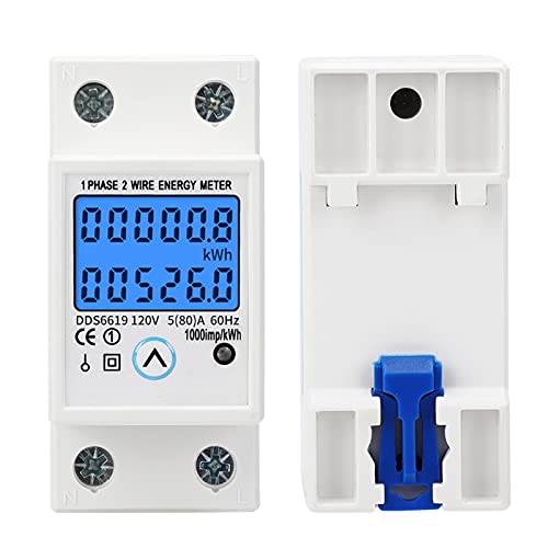 Single Phase Digital Electric Meter - 1000imp/Kwh Multifunctional Energy Monitor for Voltage, Current & Power Measurement | Home & Industrial Use