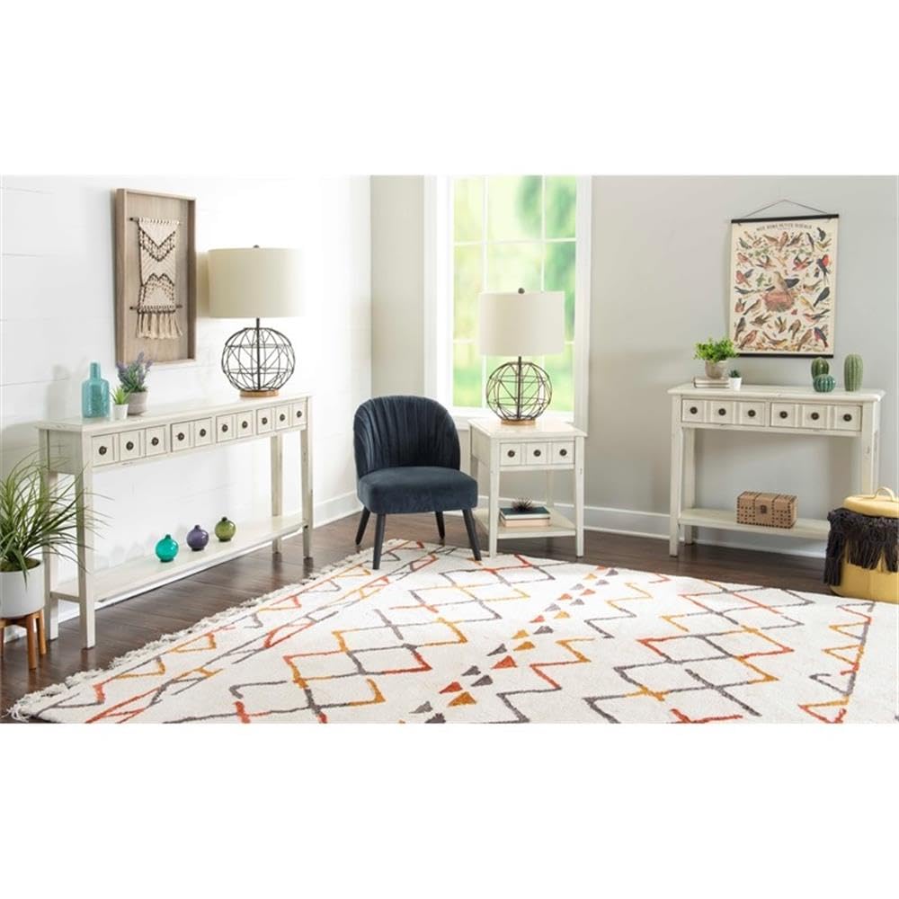 Pemberly Row Transitional Wood Console Table in Cream - Elegant Entryway Furniture for Hallway, Living Room & Foyer Decor