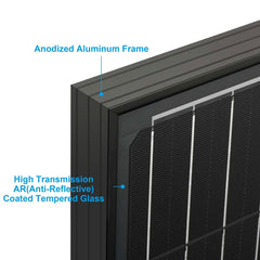 Acopower 100W Monocrystalline Solar Panel Kit - 5 Pack (500W Total) for RV, Boat, Off-Grid & Home Solar Power Systems