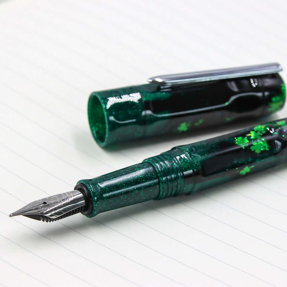 Benu Talisman Fountain Pen with Four Leaf Clover Design - Elegant Writing Instrument for Calligraphy, Journaling & Gift Giving
