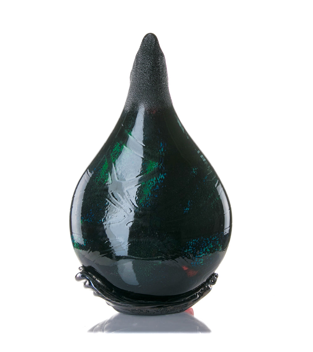 Daniel Moe Black Lava Trail 2 Glass Vessel - Modern Home Decor for Living Room, Office & Wedding Centerpieces
