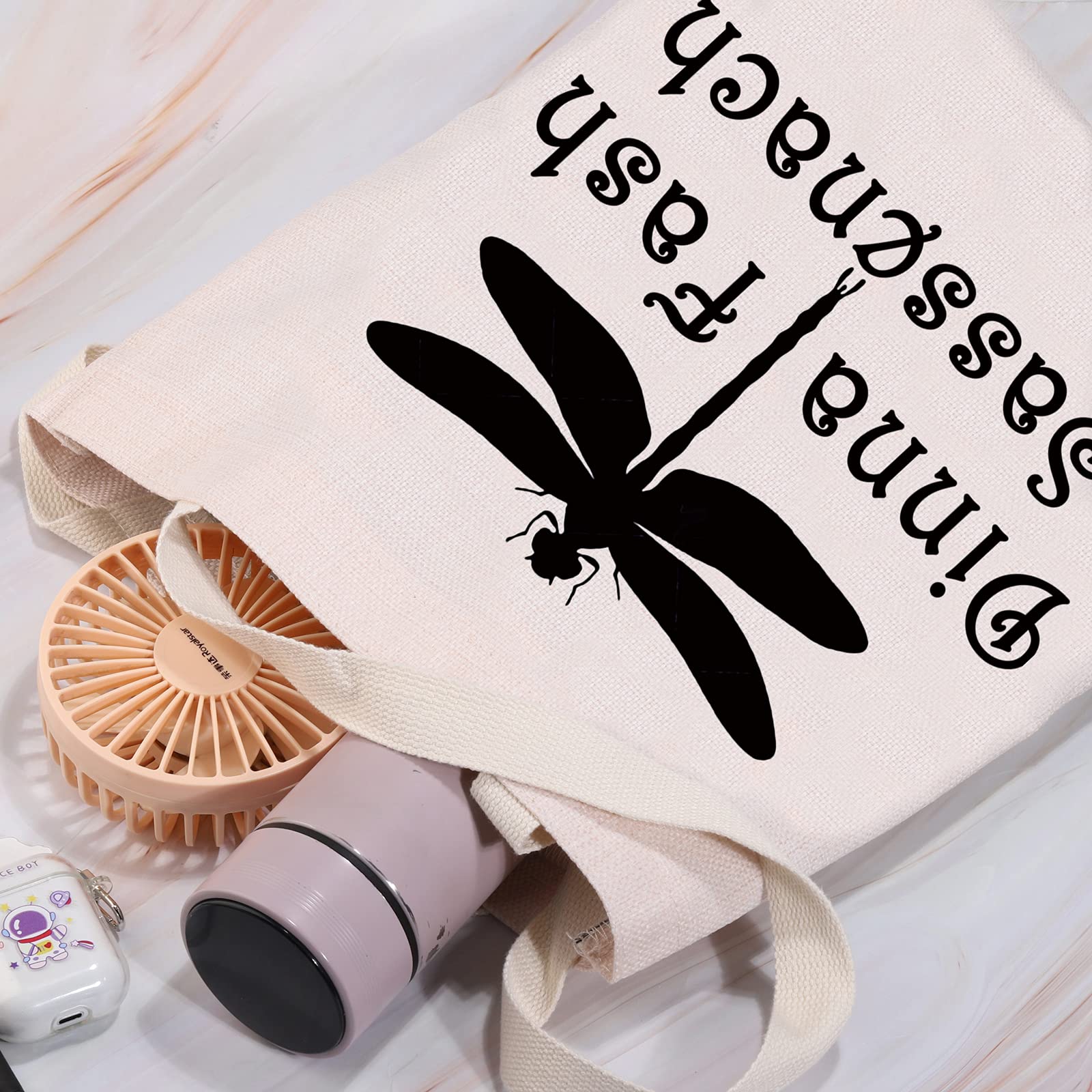 LEVLO Dragonfly Print Tote Bags - Reusable Shopping Bags for Women, Friends, Sisters & Mothers - Perfect for Grocery, Beach, Work & Travel