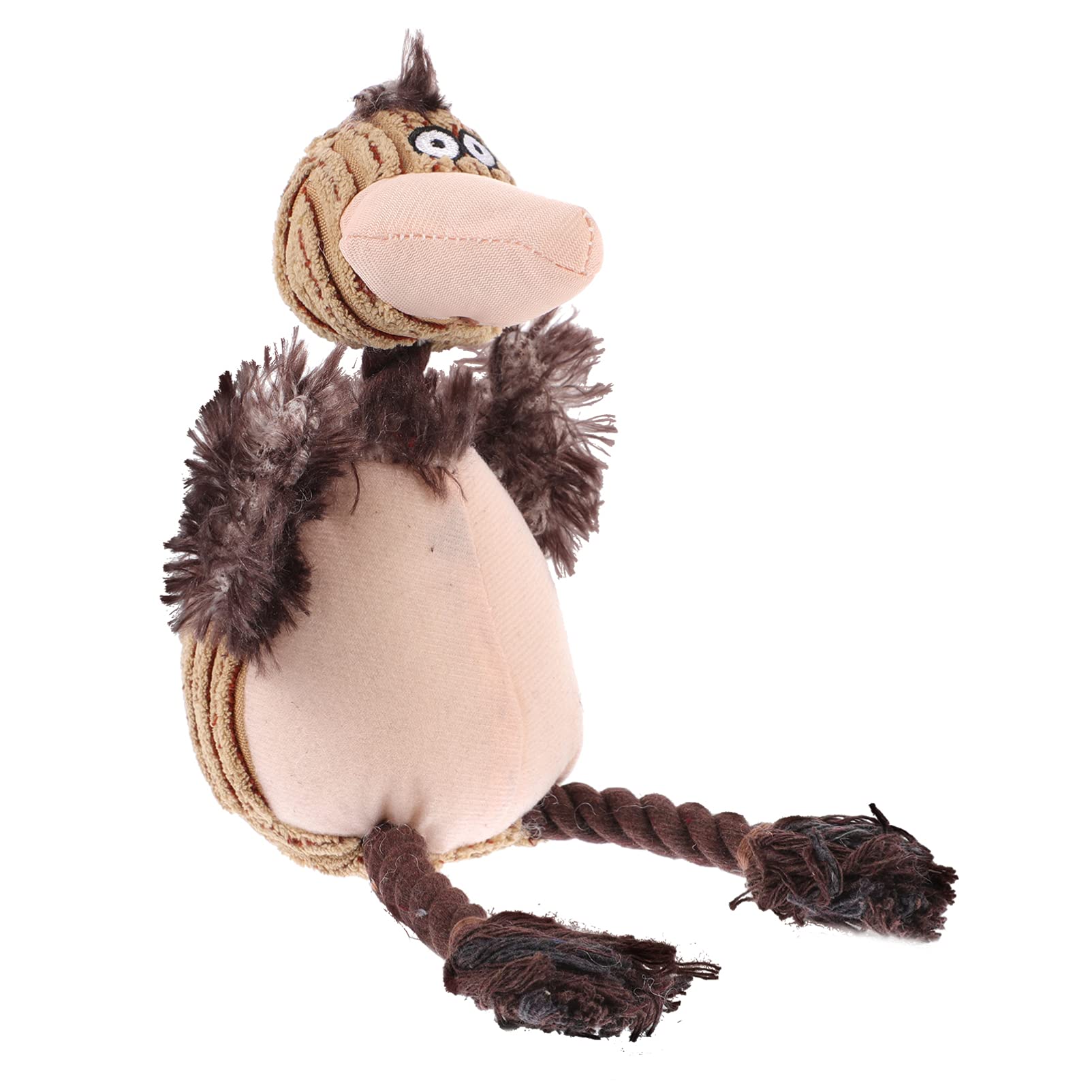 Balacoo Plush Dog Chew Toy for Puppies - Soft Teething & Teeth Cleaning Toy, Cute Crow Stuffed Animal for Small Dogs, Light Brown Pet Toy for Kids & Puppy Training, Great for Teething Relief & Playtime