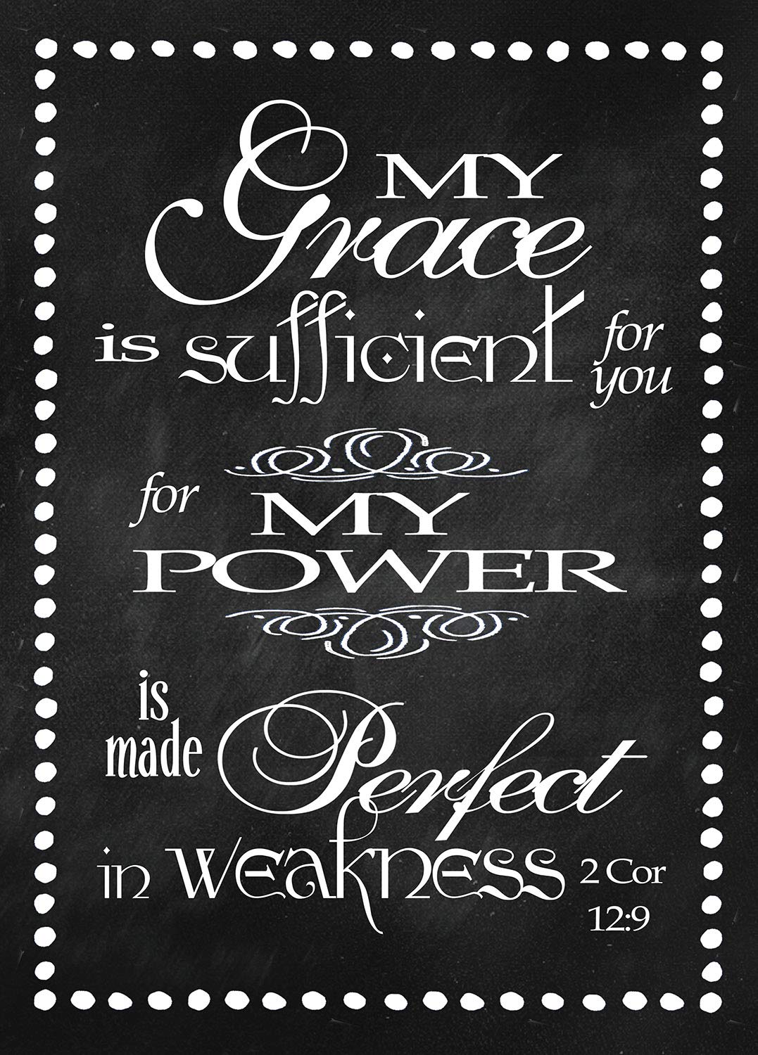 Faithworks Inspirational Wall Poster - 13.5 x 19 Inch Scripture Art Print with 'My Grace is Sufficient' Bible Verse - Perfect for Home Decor, Office, Church & Gift Giving