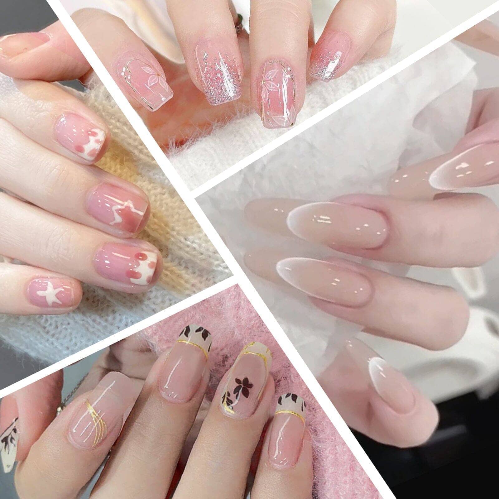 16PCS Nude French Semi-Cured Gel Nail Wraps Kit - Natural Pink & White Manicure Strips for Easy DIY Nails at Home | Perfect for Weddings, Parties & Everyday Wear (Style C0062)