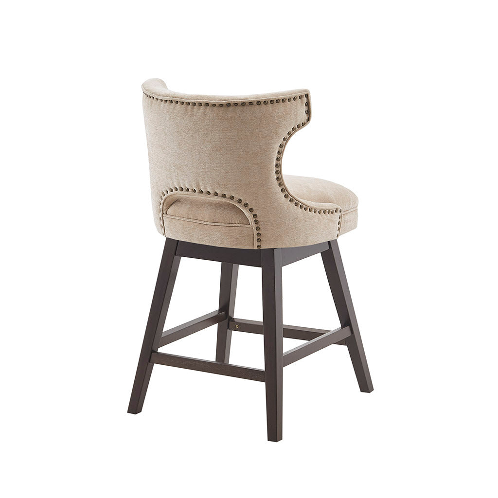 DTY Indoor Living Swivel Counter Stool - Adjustable Height Bar Stool with Padded Seat for Kitchen Island, Breakfast Nook & Home Bar - Comfortable Modern Dining Chair for Small Spaces
