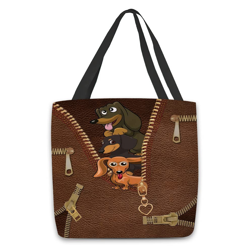 LEVENTINO Dog Tote Bag for Women - Cute Dog Mom Shoulder Handbag Purse, Funny Pet Lover Gift (M46h13) - Perfect for Dog Parks, Shopping & Daily Use