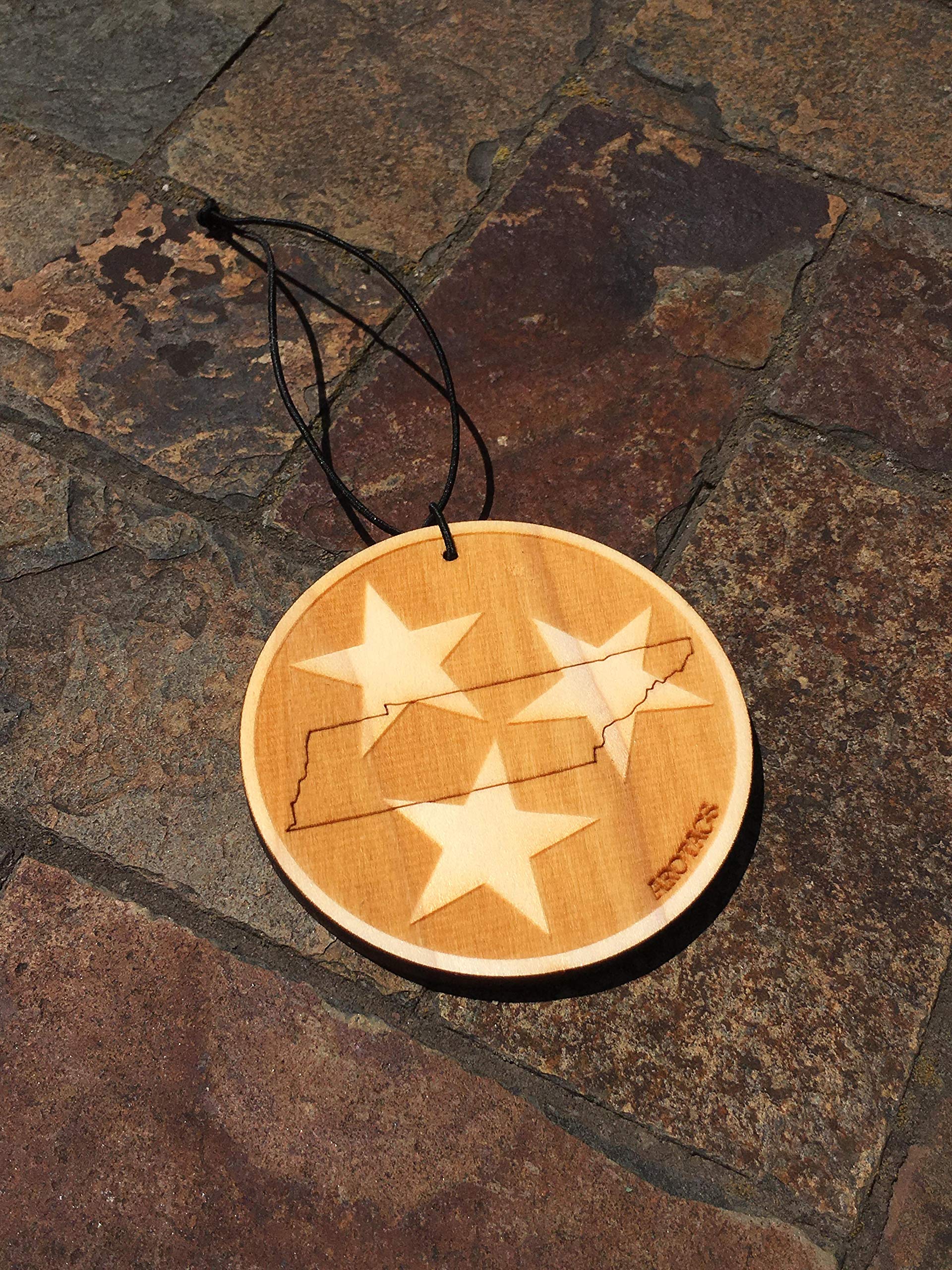 Tennessee Wooden Car Air Freshener - Long Lasting Beach Bum Scent (365+ Days) - Includes Hanging Mirror Diffuser & Fragrance Oil - 100% American Made - Perfect for Cars, Trucks, SUVs & Home Decor