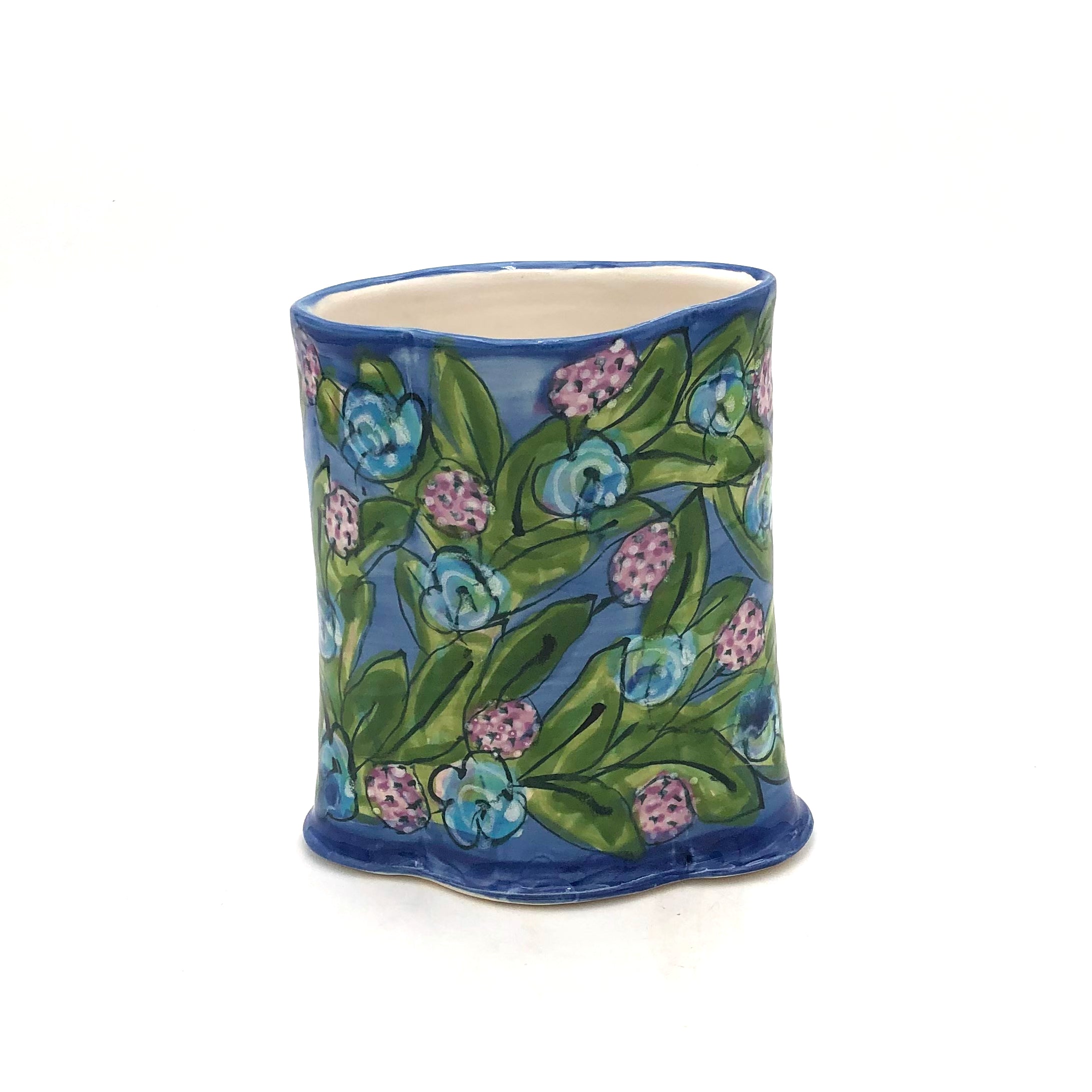 Susan & Peter Stark Blue Ceramic Vase - Handcrafted Home Decor for Living Room, Dining Table, or Wedding Centerpiece