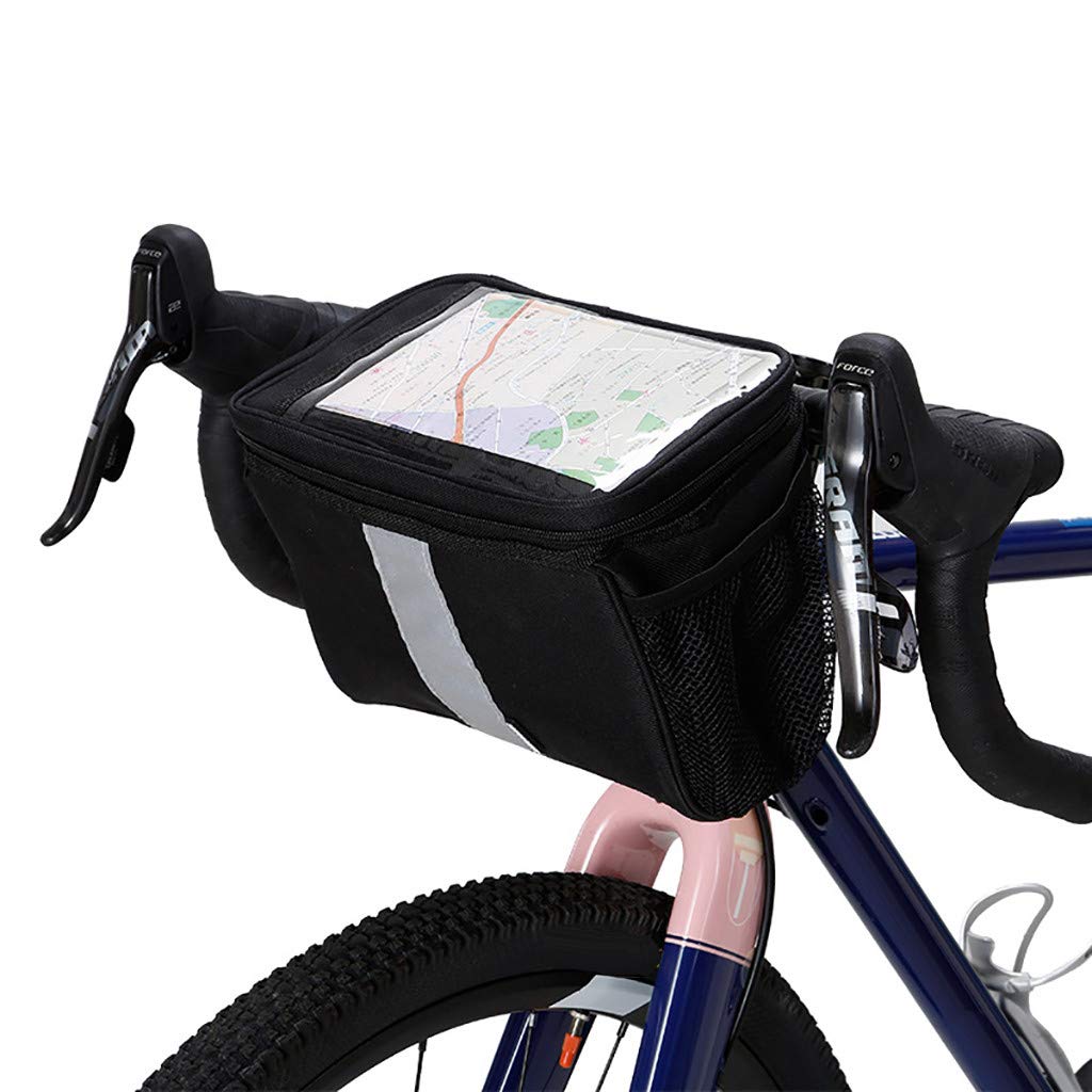Transparent Mesh Bike Handlebar Bag - Waterproof Touchable Pouch for Phone, Keys & Accessories - Universal Fit for Bicycle, E-Bike & Tricycle - Perfect for Commuting, Cycling & Outdoor Adventures