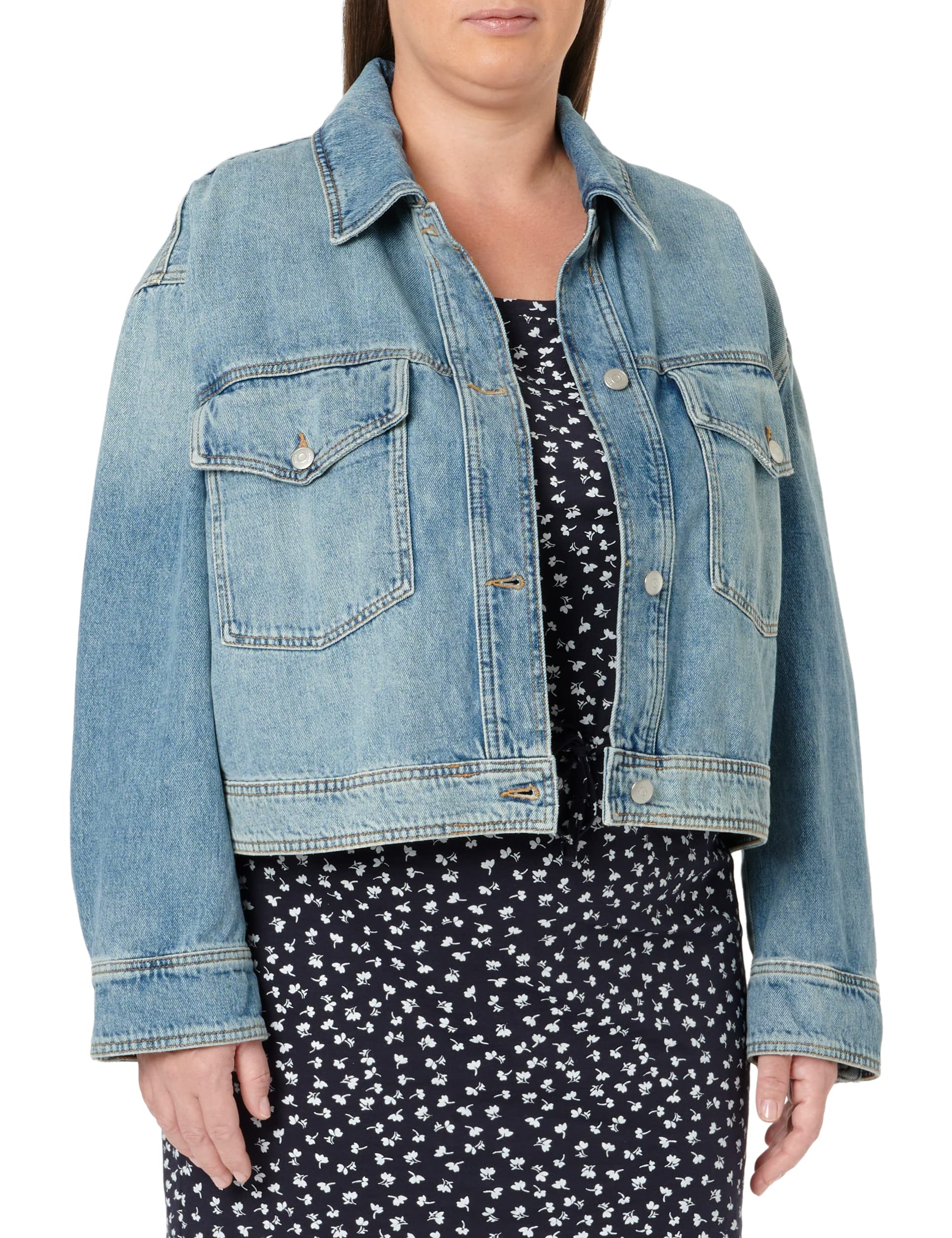 BOSS Women's Denim Jacket - Classic Flat Front Design for Casual Wear & Layering | Perfect for Office, Weekend Outfits & Spring/Fall Fashion