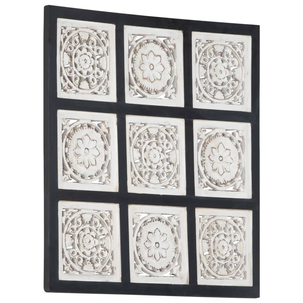 vidaXL Handcrafted MDF Wall Panel - Elegant Black & White Home Decor - Durable & Easy to Clean - Perfect for Living Room, Bedroom & Office Wall Decoration