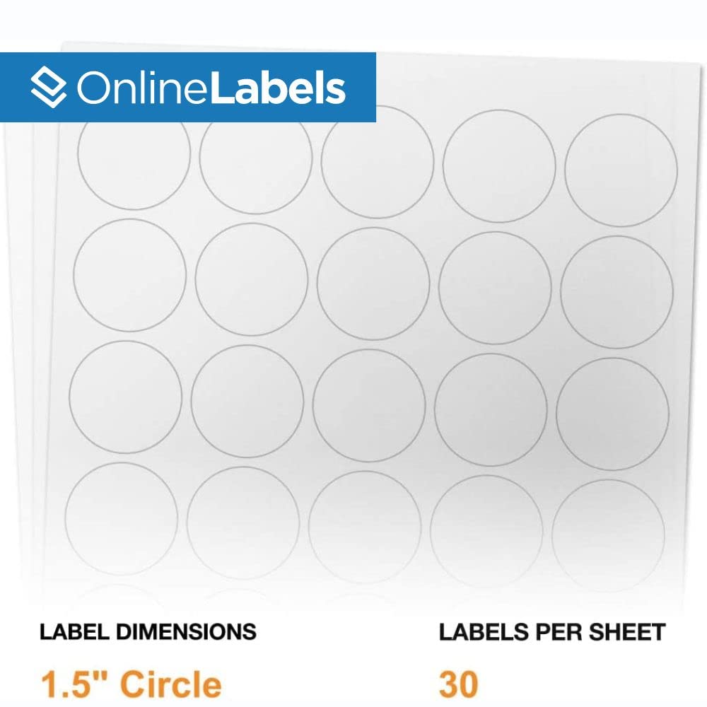 1.5 Inch Round Mailing Seal Labels - Clear Frosted Matte (Compatible with Inkjet Printers) - Pack of 3,000 Circle Stickers, 100 Sheets - Perfect for Shipping, Packaging & Organization - OnlineLabels
