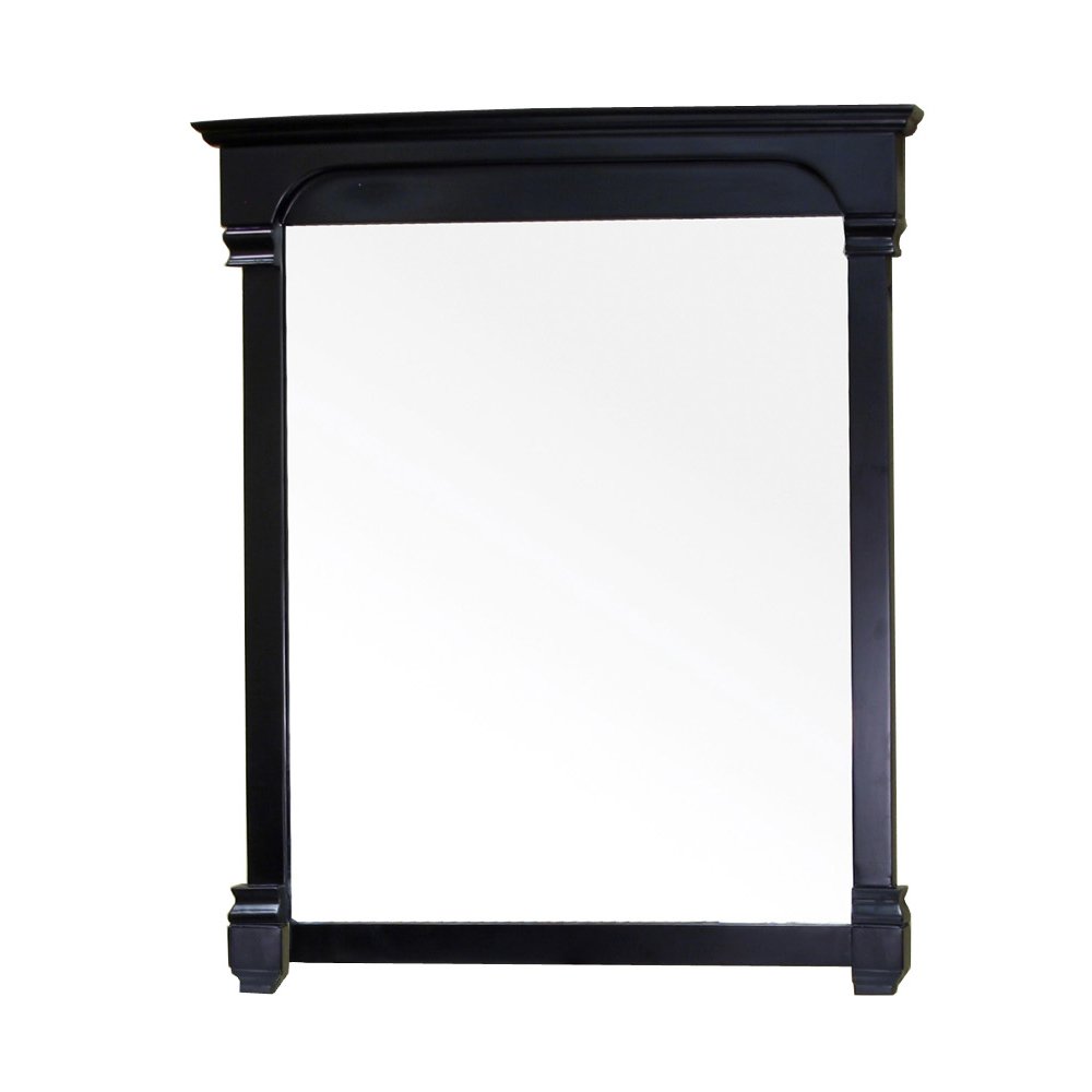 42-Inch Solid Wood Frame Mirror in Espresso - Modern Wall Mirror for Bedroom, Living Room, Bathroom & Entryway Decor