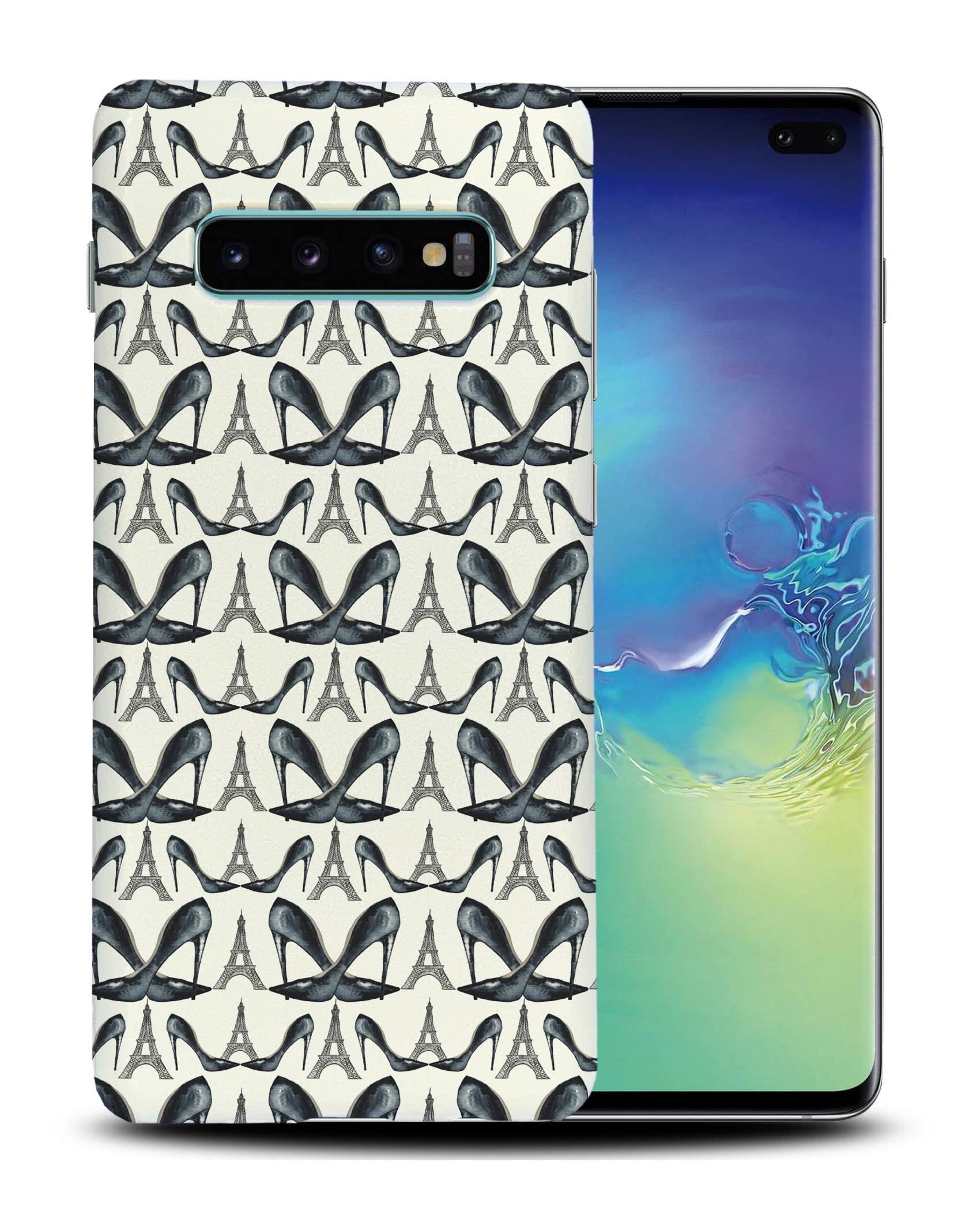 Eiffel Tower High Heel Fashion Phone Case for Samsung Galaxy S10+ Plus - Trendy Parisian Design for Women, Perfect Gift for Travel Lovers & Fashion Enthusiasts