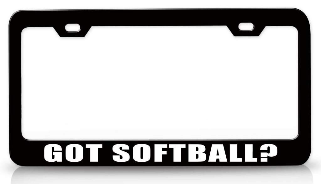 GOT Softball Metal License Plate Frame for Car, SUV, Truck - Durable & Stylish - Perfect for Fans & Sports Enthusiasts