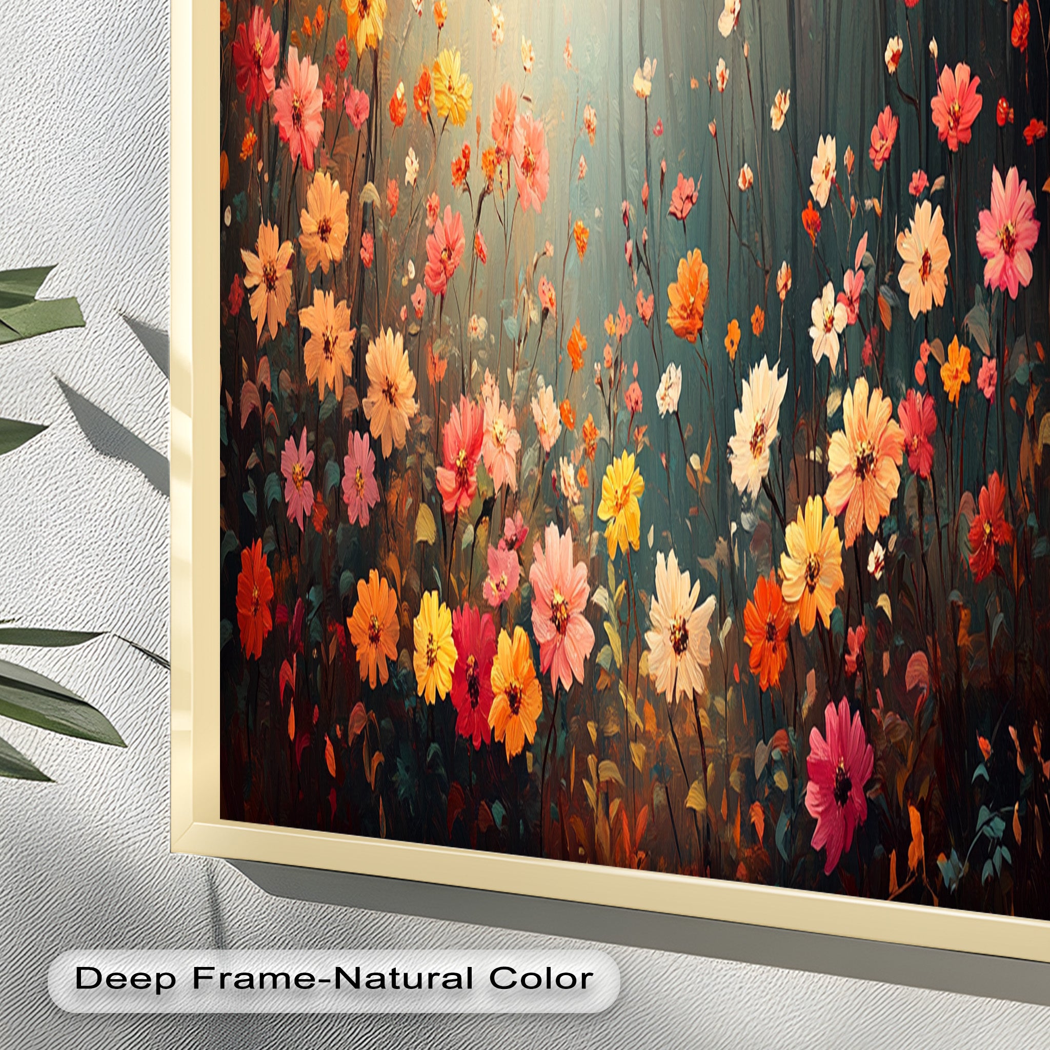 Blooming Forest Light - Vibrant Floral Oil Painting Wall Art for Living Room, Bedroom & Office Decor