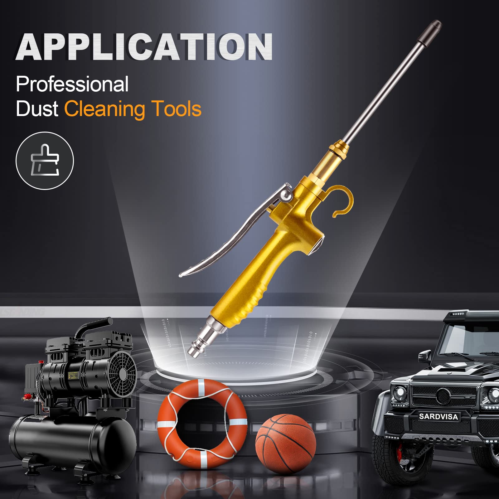 11-Piece Industrial Air Blow Gun Kit with 4.8