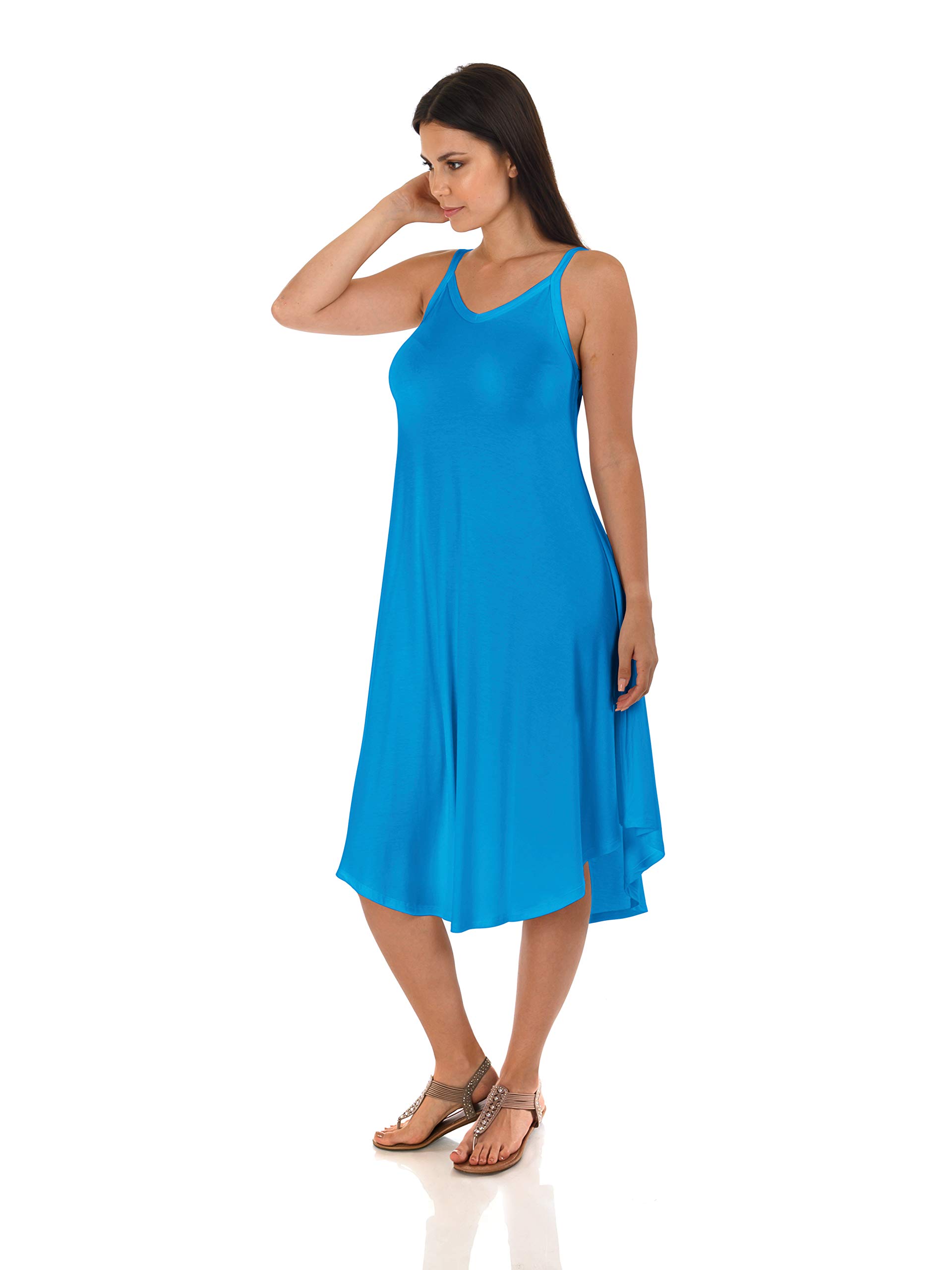 DFF Shop Women's Casual Sleeveless Round Hem Midi Dresses - Summer Beachwear & Boho Style (Sizes S-5X) | Perfect for Vacations, Parties & Everyday Wear