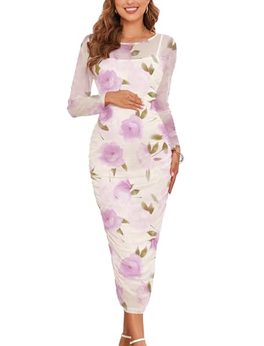 Large Floral Purple, Size Down for Best
