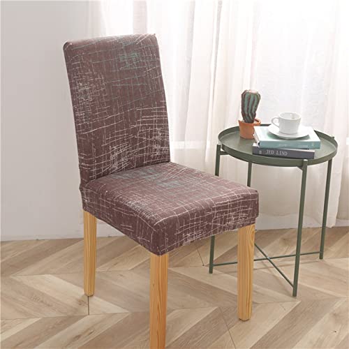 Elastic Stretch Chair Covers for Dining & Office Chairs - 6-Piece Set, Spandex Slipcovers, Anti-Dirty Removable Protector (YK7) - Perfect for Home, Restaurant & Office Use