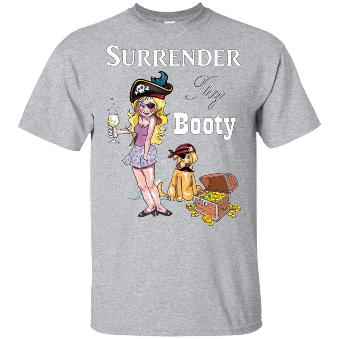 WineyBitches.Co Surrender Thy Booty Ultra Soft Cotton T-Shirt for Women - Comfortable Casual Wear for Parties, Outings & Everyday Fashion