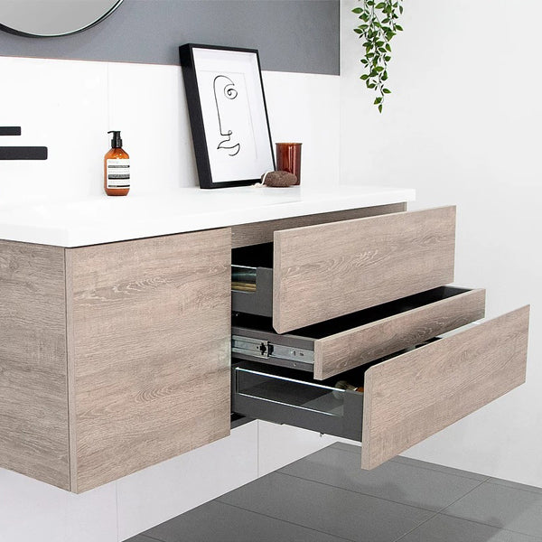 ADP Drift Wall-Mounted Bathroom Vanity with Sink - Modern Floating Vanity for Small Spaces, Perfect for Powder Rooms and Master Bathrooms