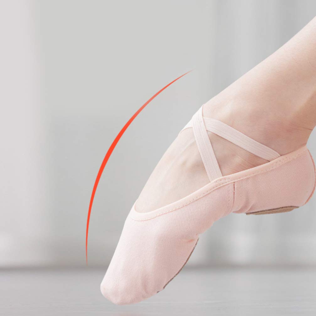 EXCEART Modern Canvas Ballet Dance Shoes for Girls & Kids - Soft Sole, Foldable, Non-Slip Leather Slippers - Perfect for Ballet Practice, Dance Classes, and Indoor Performances