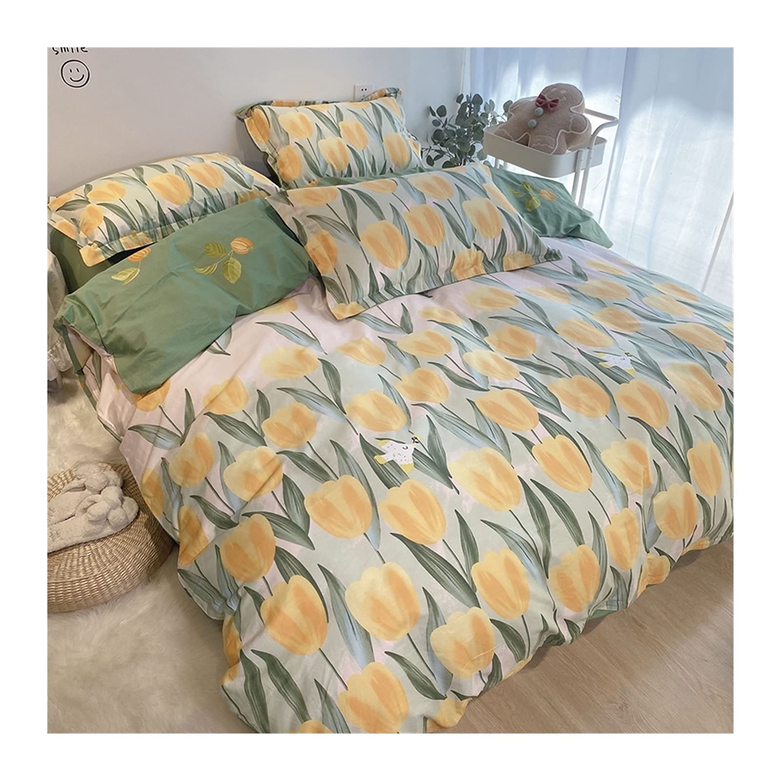 Luxury Super Soft 4-Piece Bed Sheet Set - Twin, Full/Queen, King Size Printed Duvet Cover with Fitted Sheets - Breathable Summer Aesthetic Comforter & Quilt Cover Set for Bedroom Decor - Premium Luxury Bedding Set for Home, Hotel, and Guest Room