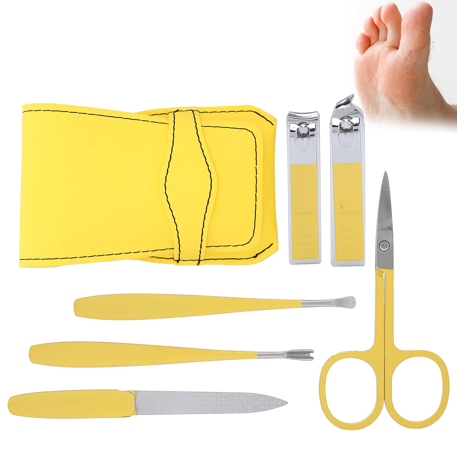 Professional Manicure & Pedicure Set - 12-Piece Nail Care Kit with Travel Storage Bag for Women & Men, Perfect for Home, Travel & Salon Use (Yellow) - Ideal Gift for Nail Enthusiasts & DIY Beauty Lovers