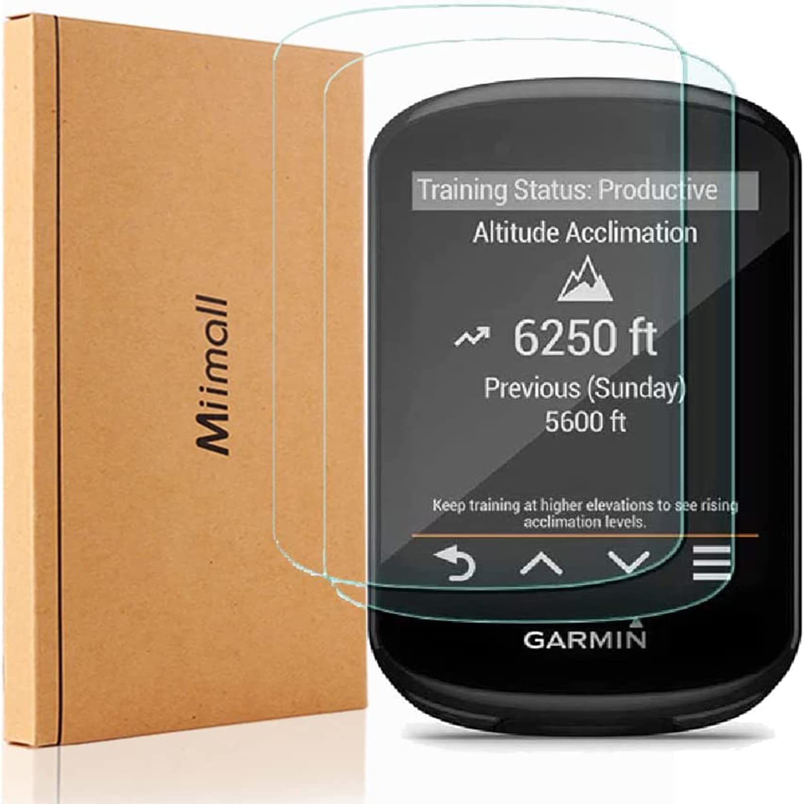 Miimall 2 Pack Tempered Glass Screen Protector for Garmin Edge 540/840 - 9H Hardness, Anti-Scratch, Anti-Fingerprint, 2.5D Curved Edge, Ultra-Thin HD Film - Perfect for Cycling, Hiking & Outdoor Sports