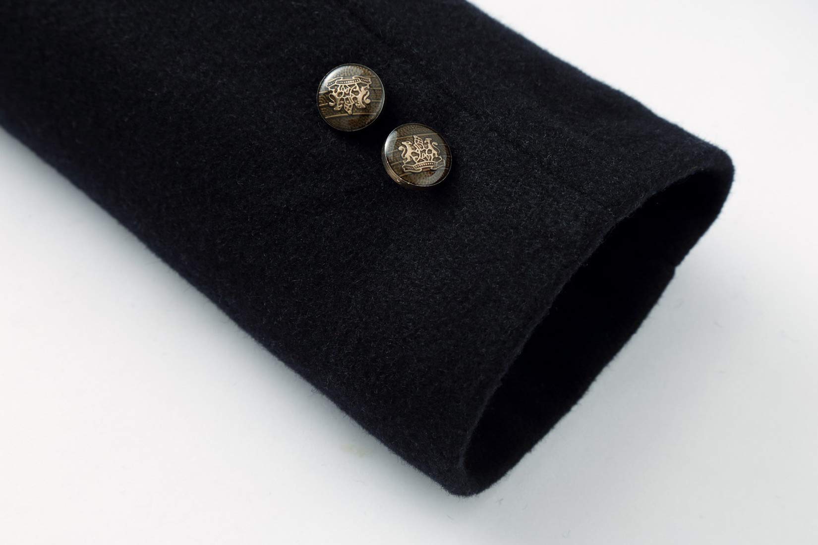 Men's Classic Notched Collar Double Breasted Wool Blend Pea Coat - Winter Warm Overcoat for Business, Office & Formal Occasions